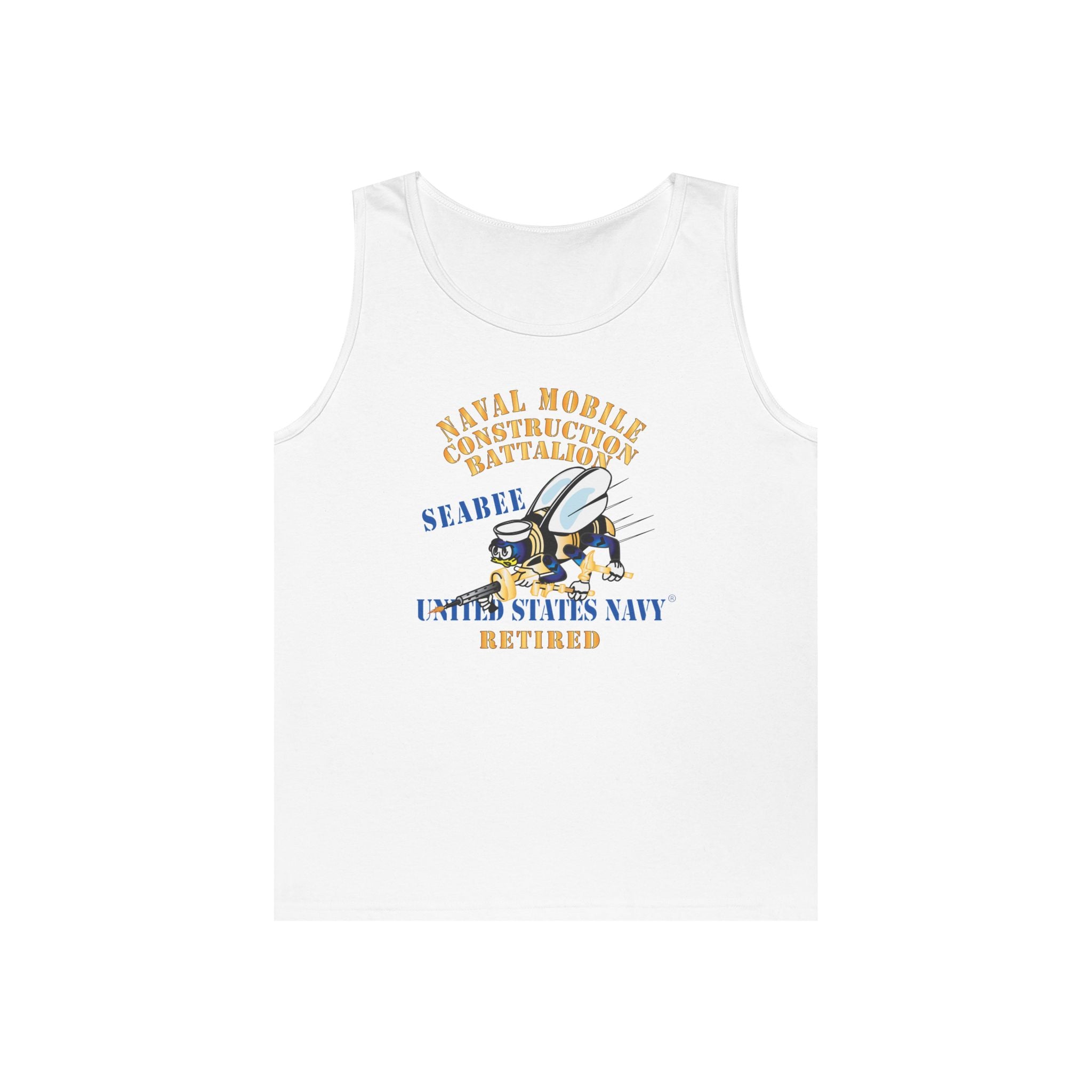 Unisex Heavy Cotton Tank Top - Navy - Seabee - Retired