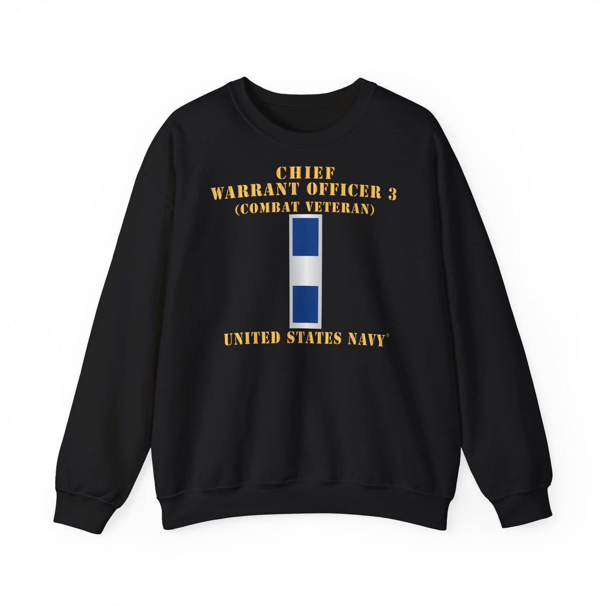 Unisex Heavy Blend™ Crewneck Sweatshirt - Navy - Chief Warrant Officer 3 - CW03 - Combat Veteran