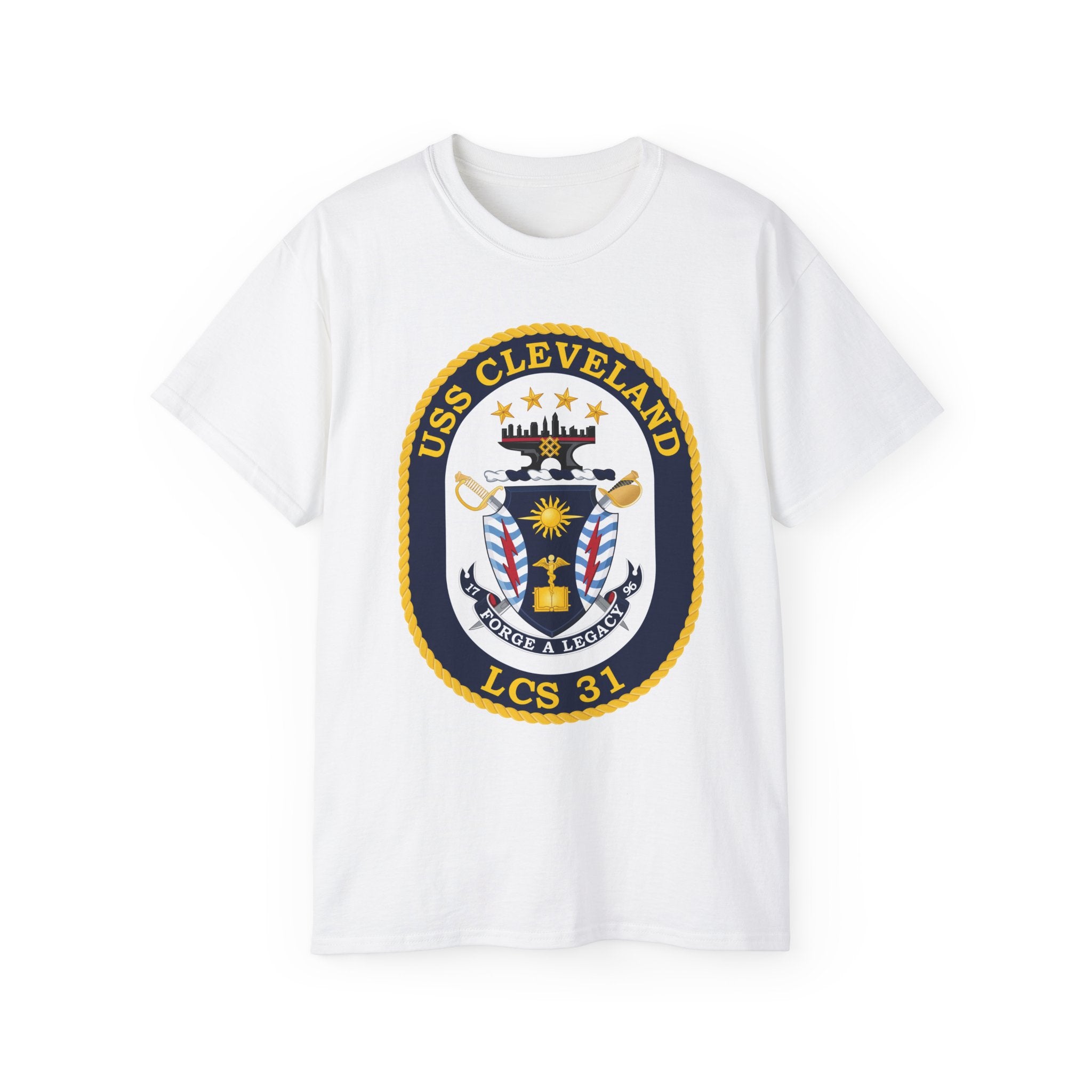Unisex Ultra Cotton T-Shirt - Navy - USS Cleveland (LCS-31) wo txt