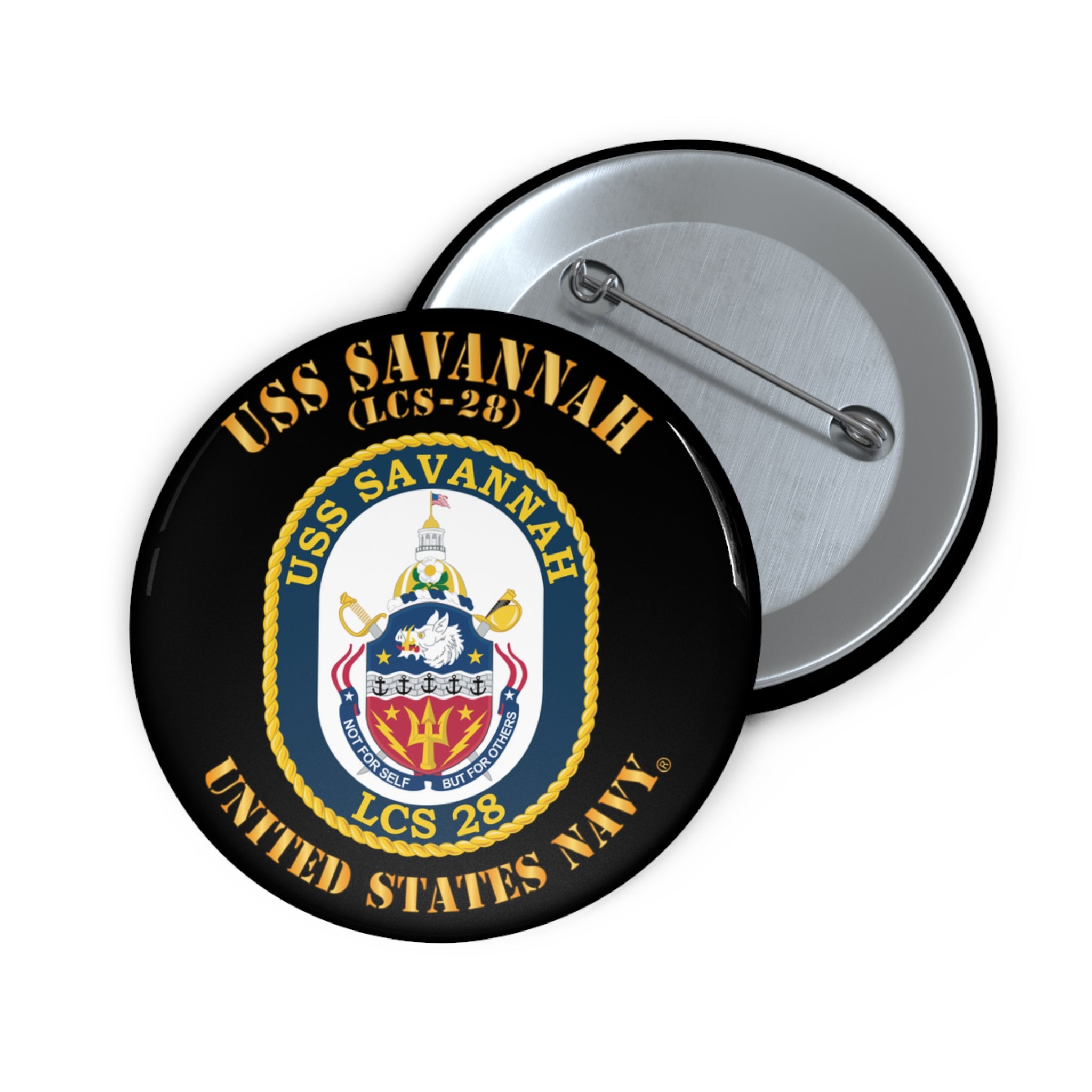 Custom Pin Button - Navy - USS Savannah (LCS-28)