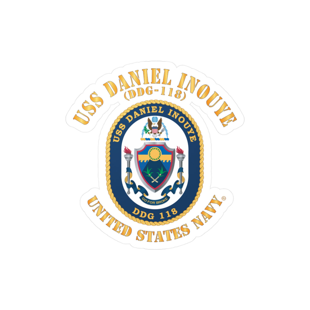 Kiss-Cut Vinyl Decal - Navy - USS Daniel Inouye (DDG-118)
