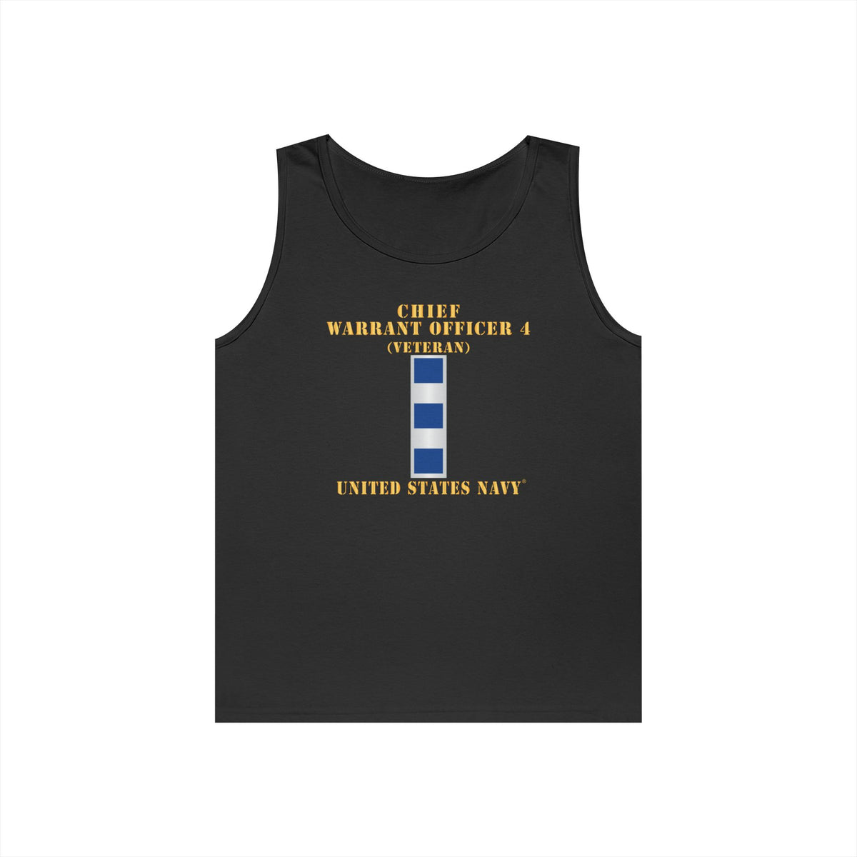 Unisex Heavy Cotton Tank Top - Navy - Chief Warrant Officer 4 - CW04 - Veteran