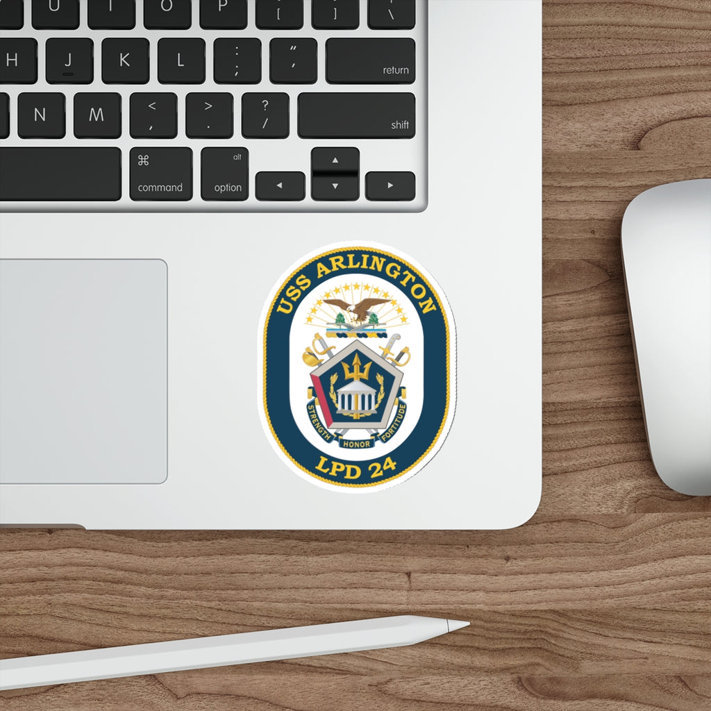 Die-Cut Vinyl Sticker - Navy - USS Arlington (LPD-24) wo txt