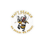 Kiss-Cut Vinyl Decal - Navy - Navy SeaBee - w Wrench and Hammer - 3D - Enhanced X 300