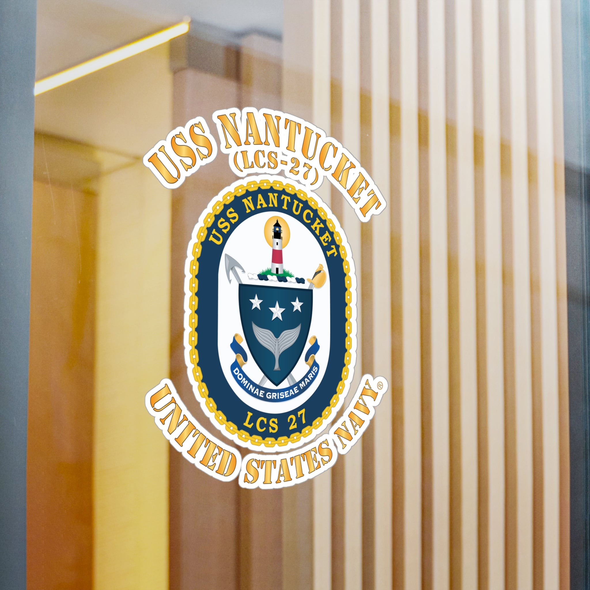 Kiss-Cut Vinyl Decal - Navy - USS Nantucket (LCS-27)