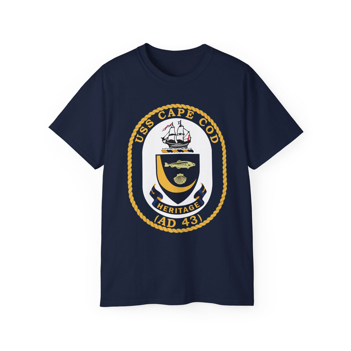 Unisex Ultra Cotton T-Shirt - Navy - USS Cape Cod (AD 43) wo txt X 300
