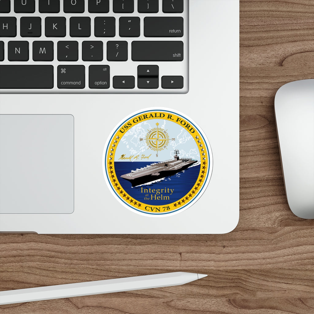 Die-Cut Vinyl Sticker - Navy - USS Gerald R. Ford (CVN-78) wo txt