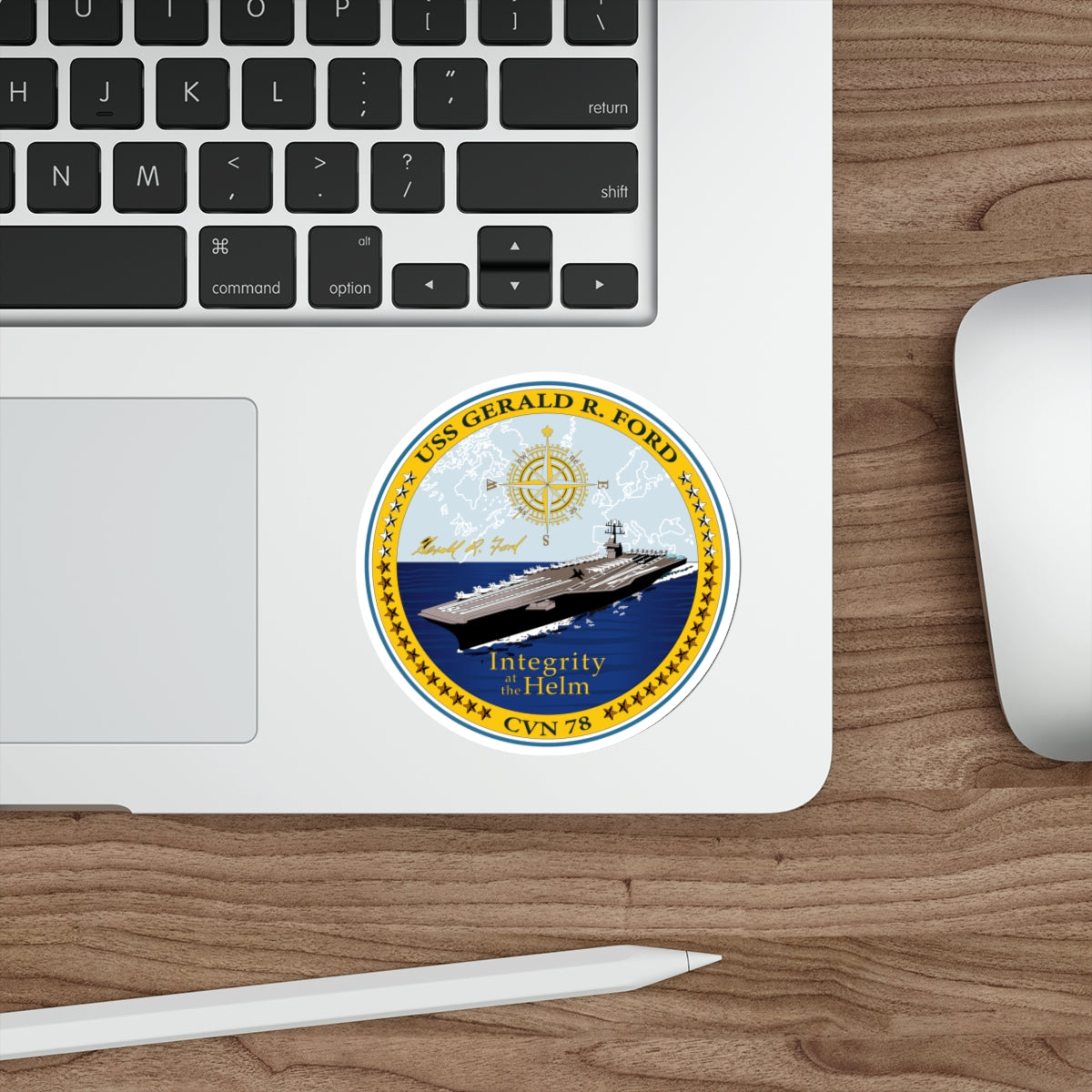 Die-Cut Vinyl Sticker - Navy - USS Gerald R. Ford (CVN-78) wo txt