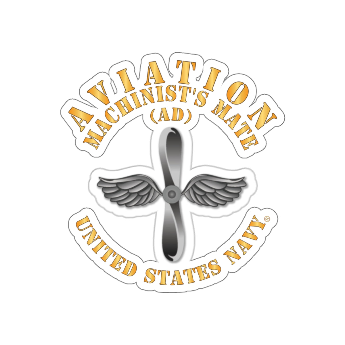 Die-Cut Vinyl Sticker - Navy - Rate - Aviation Machinist's Mate (AD)
