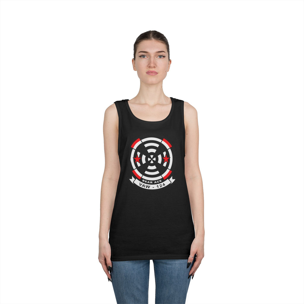 Unisex Heavy Cotton Tank Top - Navy - Airborne Command & Control Squadron 124 (VAW-124) wo txt