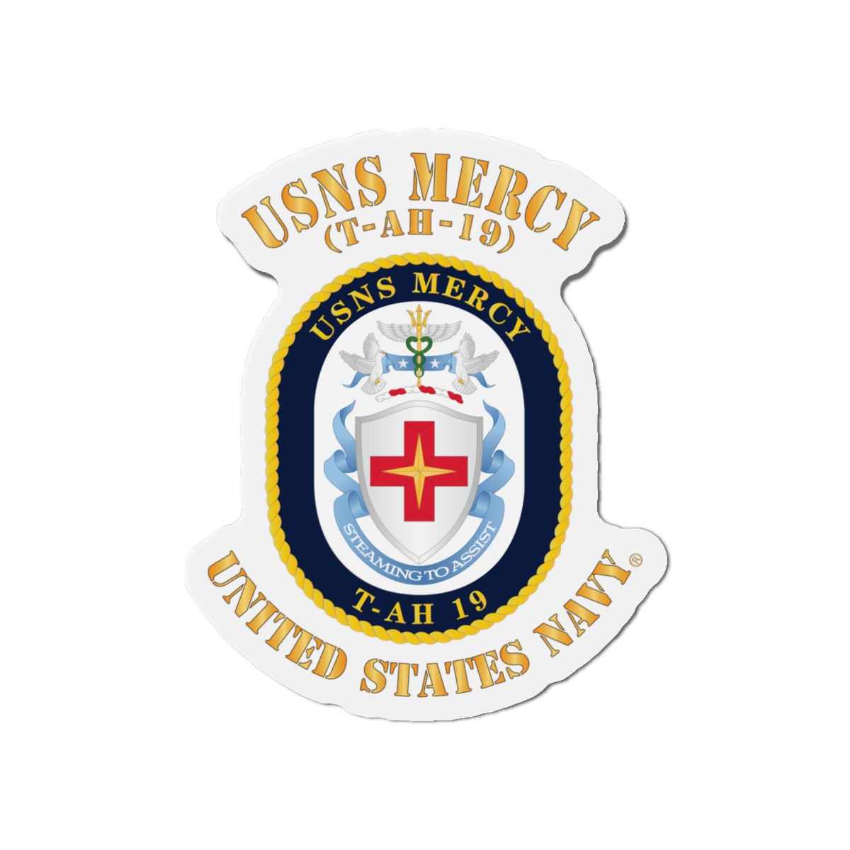 Die-Cut Magnet - Navy - USNS Mercy (T-AH-19)