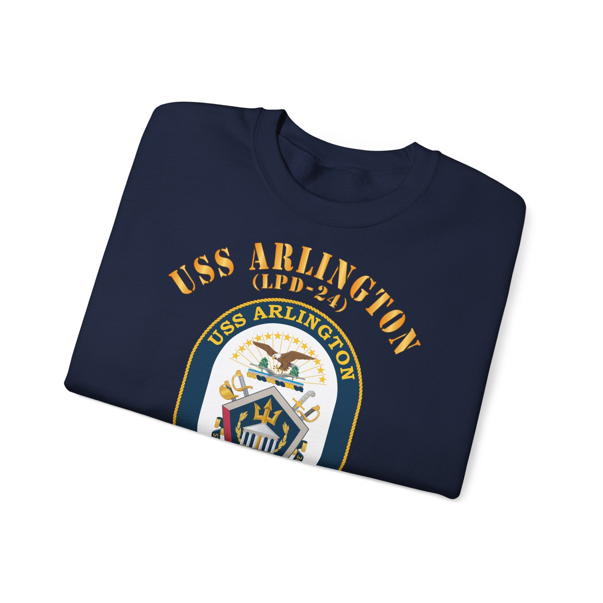 Unisex Heavy Blend™ Crewneck Sweatshirt - Navy - USS Arlington (LPD-24)