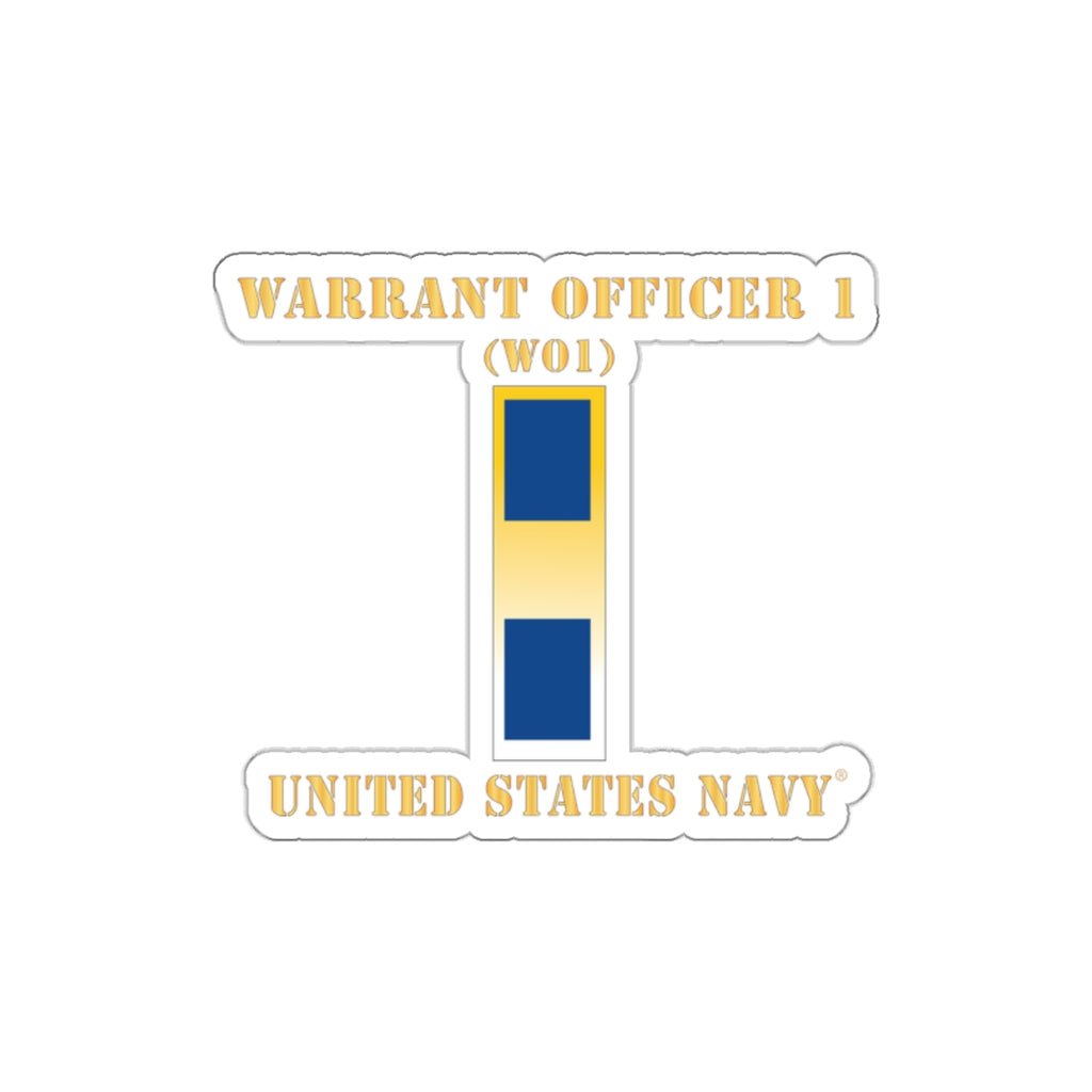Die-Cut Vinyl Sticker - Navy - Warrant Officer 1 - CW01