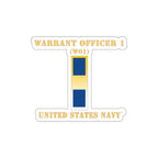 Die-Cut Vinyl Sticker - Navy - Warrant Officer 1 - CW01