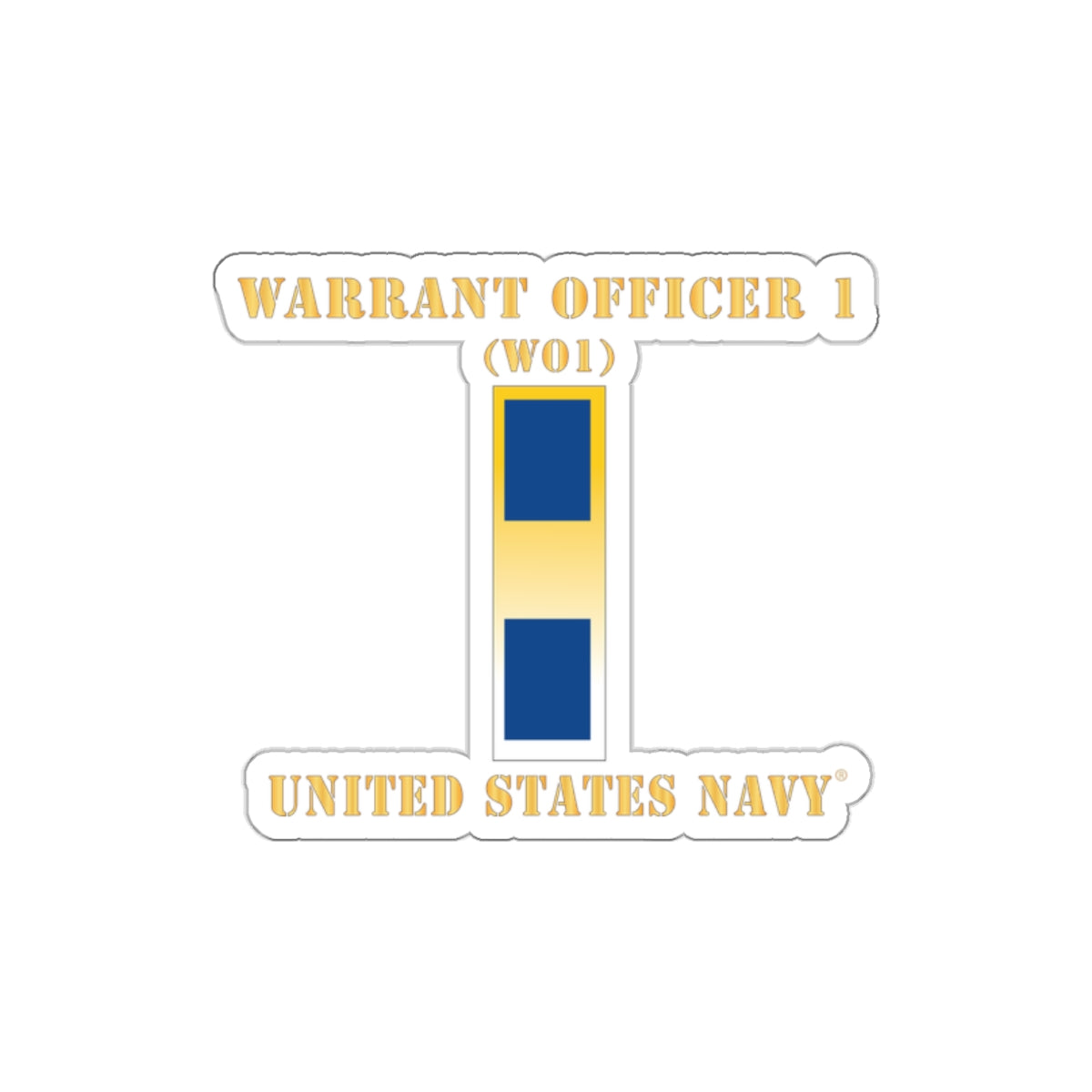 Die-Cut Vinyl Sticker - Navy - Warrant Officer 1 - CW01
