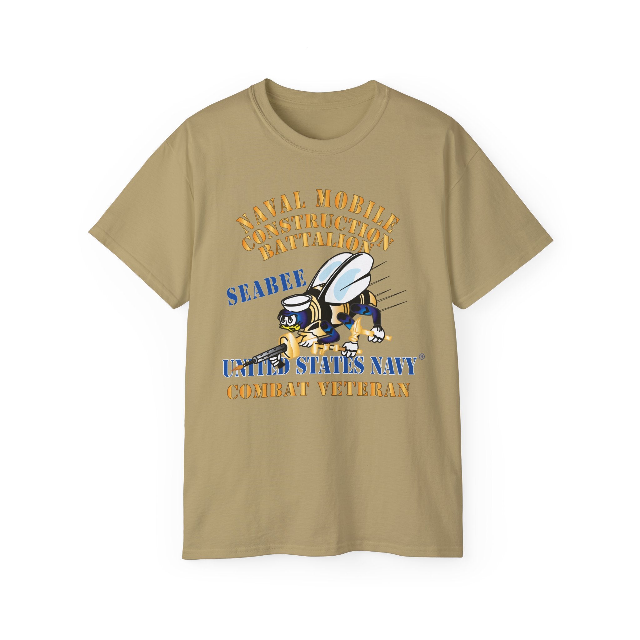 Unisex Ultra Cotton T-Shirt - Navy - Seabee - Combat Veteran