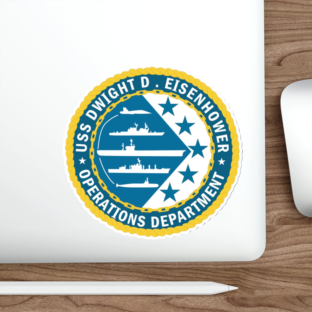 Die-Cut Vinyl Sticker - Navy - USS Dwight D. Eisenhower (CVN-69) - Operations Department wo txt