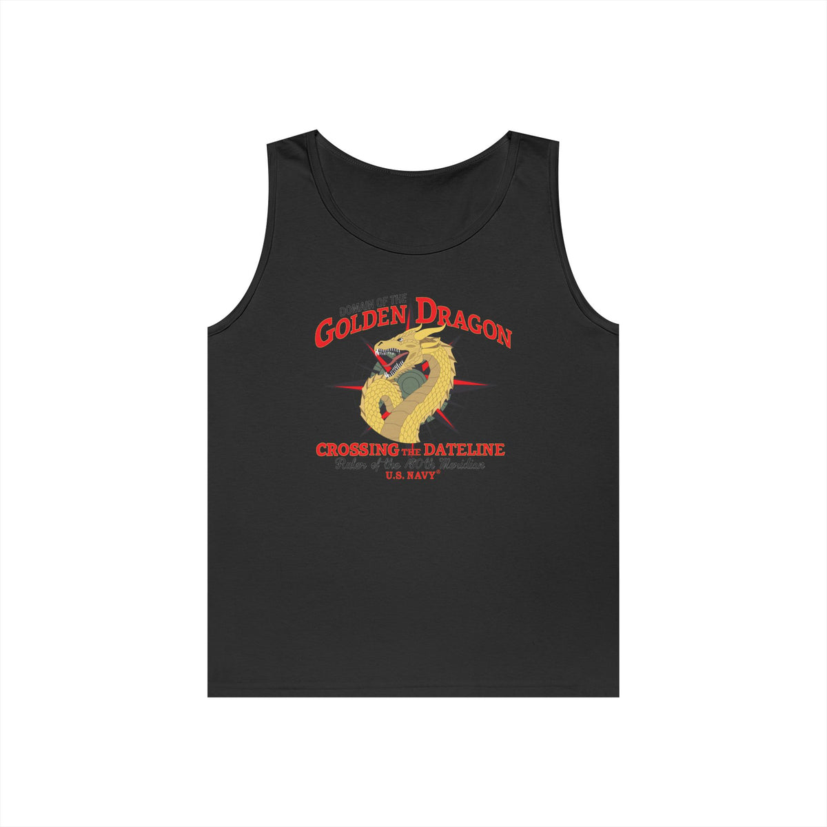 Unisex Heavy Cotton Tank Top - Navy - Domain of the Golden Dragon wo Txt X 300