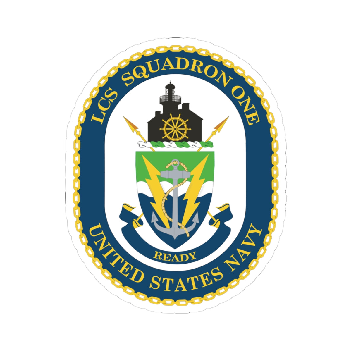 Kiss-Cut Stickers - Navy - LCS Squadron One (LCSRON 1) wo txt