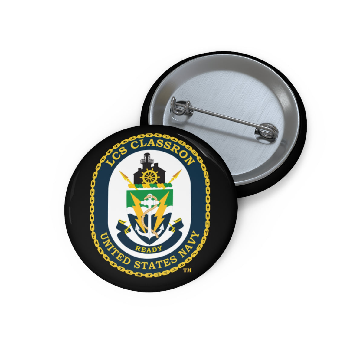 Custom Pin Button - Navy - LCS Classron (Littoral Combat Ship) wo txt