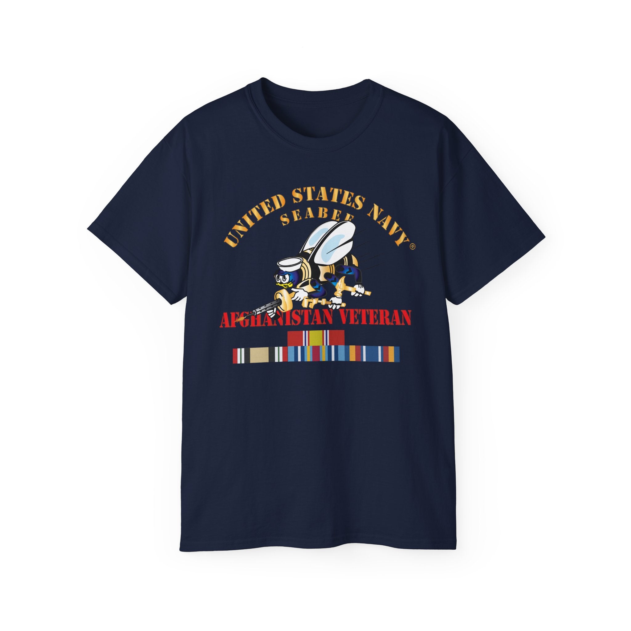 Unisex Ultra Cotton T-Shirt - Navy - Seabee - Afghanistan Veteran