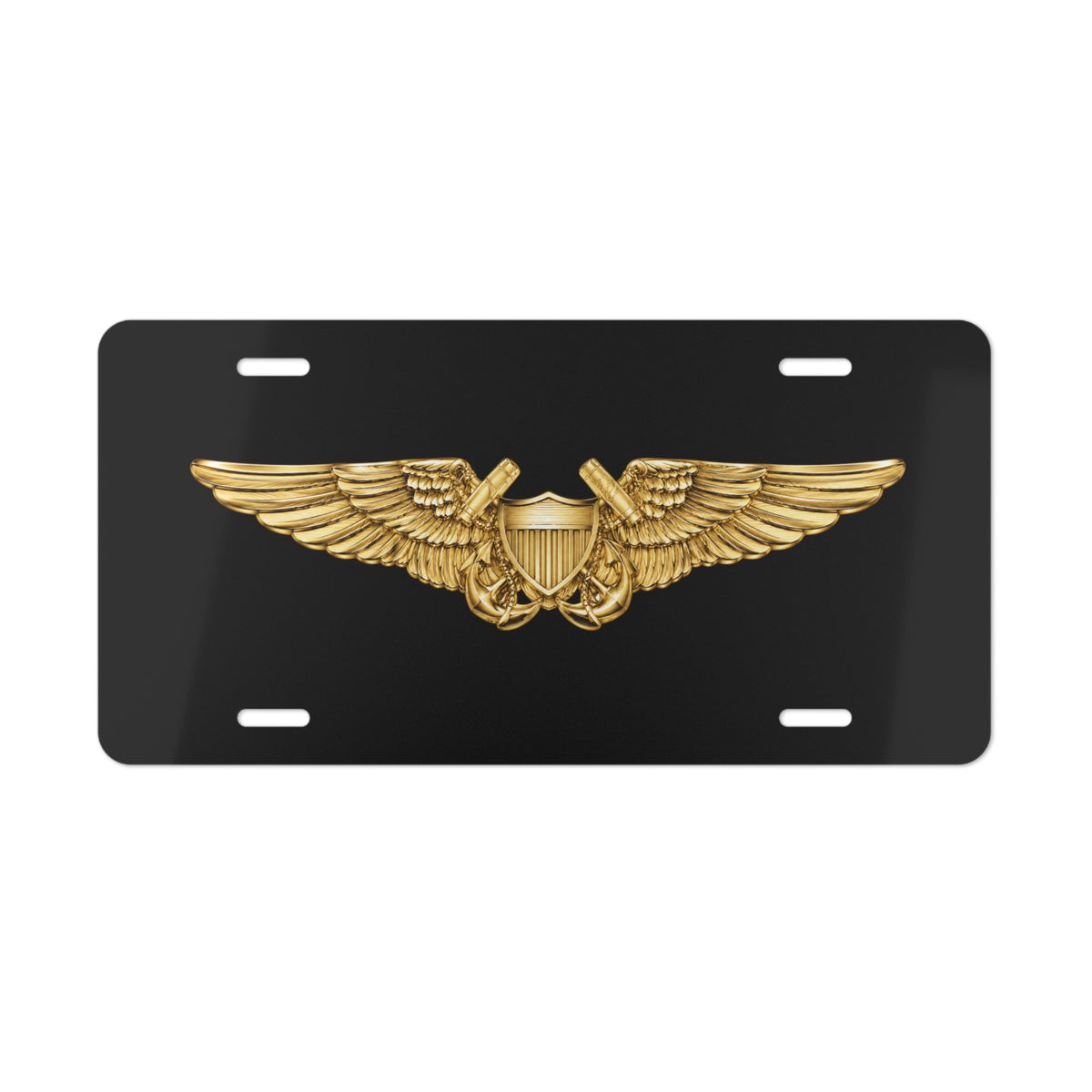 Vanity License Plate - Navy - Badge - Naval Flight Officer Wings wo txt - 3D - Enhanced