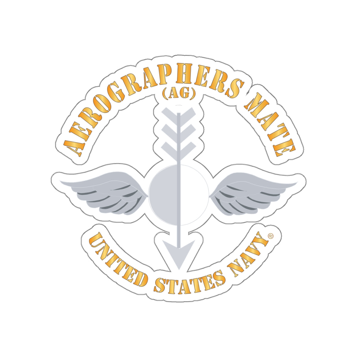 Die-Cut Vinyl Sticker - Navy - Aerographers Mate (AG) X 300