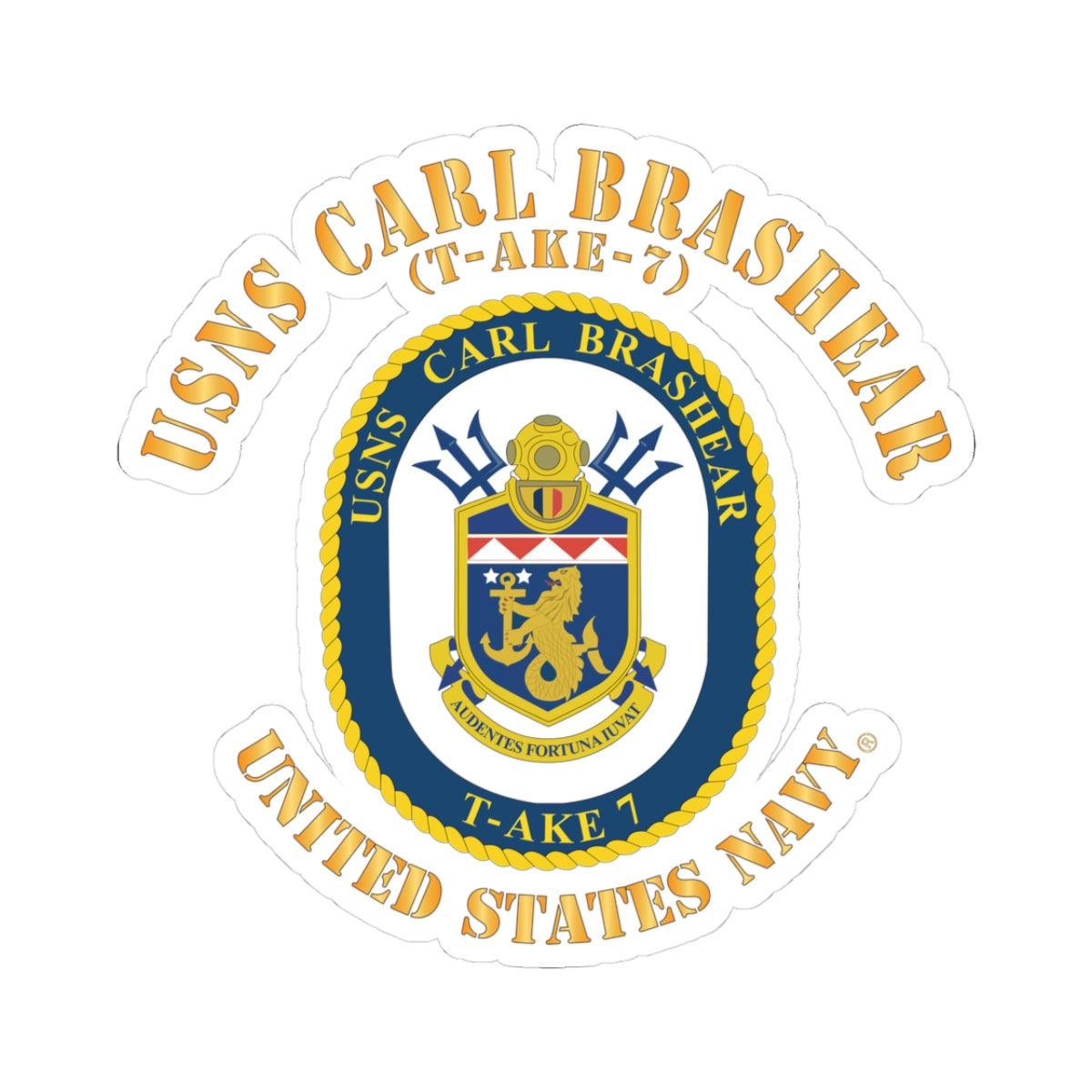 Kiss-Cut Stickers - Navy - USNS Carl Brashear (T-AKE 7)