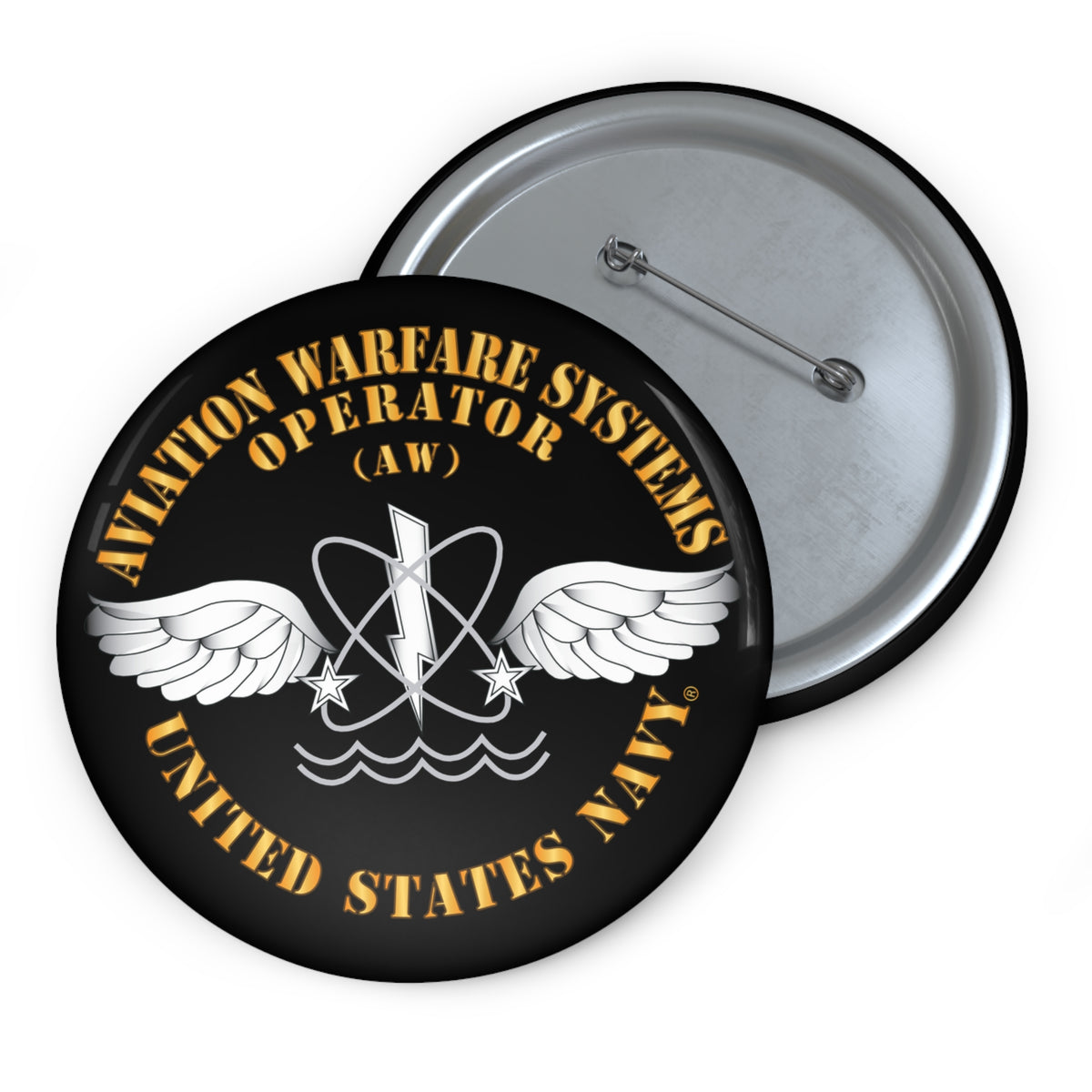 Pin Button - Navy - Rate - Aviation Warfare Systems Operator (AW)