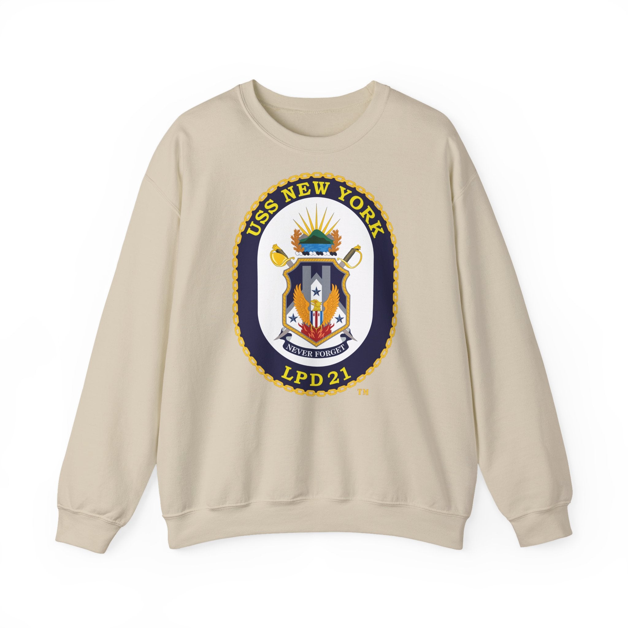 Unisex Heavy Blend™ Crewneck Sweatshirt - Navy - USS New York (LPD-21) wo txt