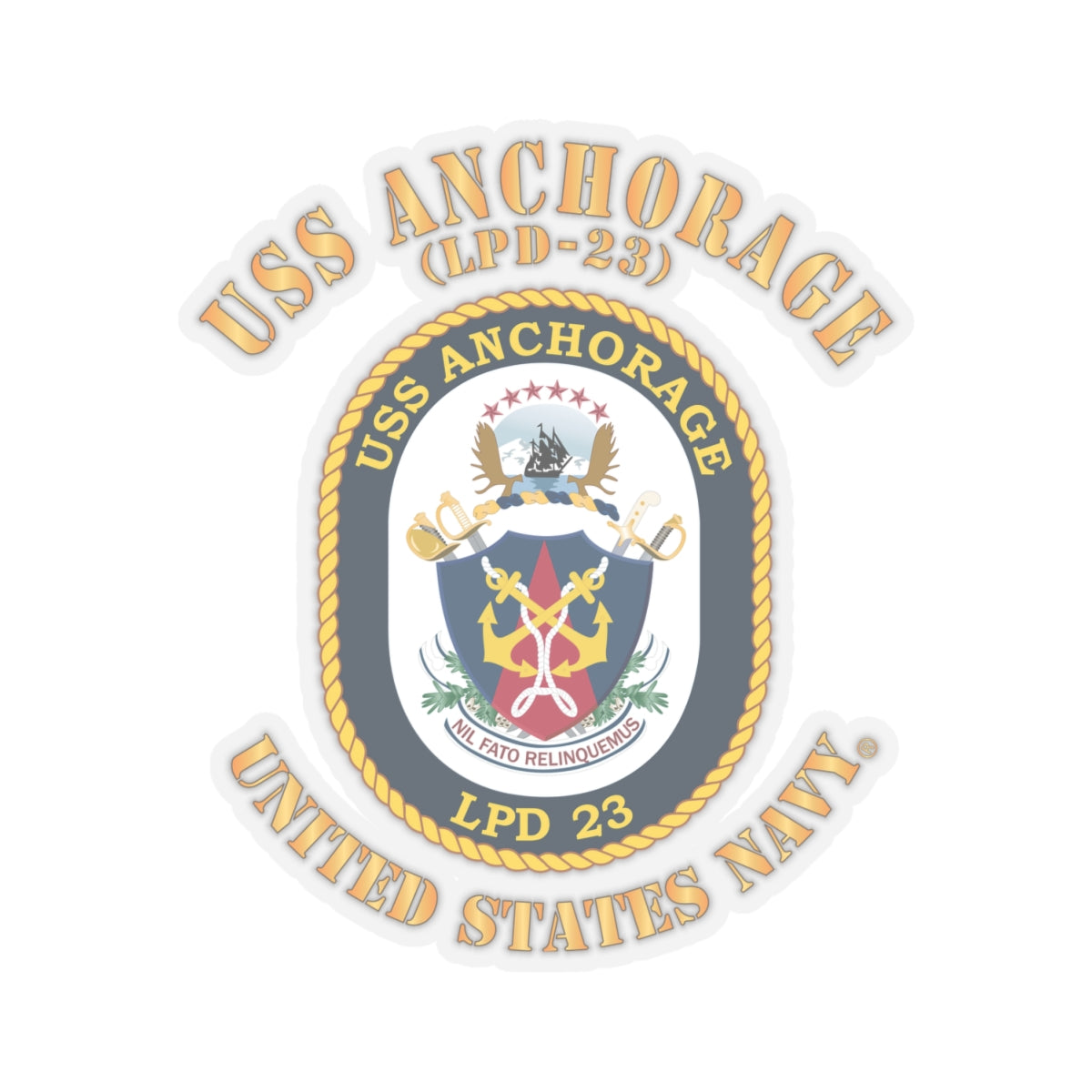 Kiss-Cut Stickers - Navy - USS Anchorage (LPD-23)