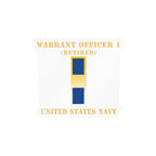Kiss-Cut Vinyl Decal - Navy - Warrant Officer 1 - Retired