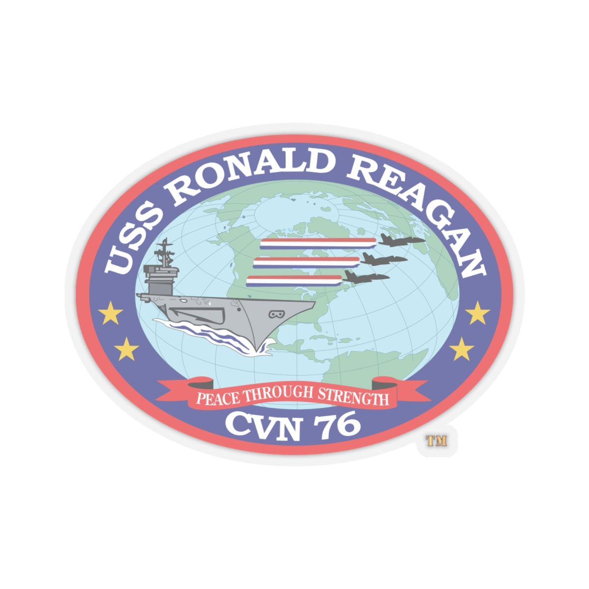 Kiss-Cut Stickers - Navy - USS Ronald Reagan (CVN-76) wo txt X 300