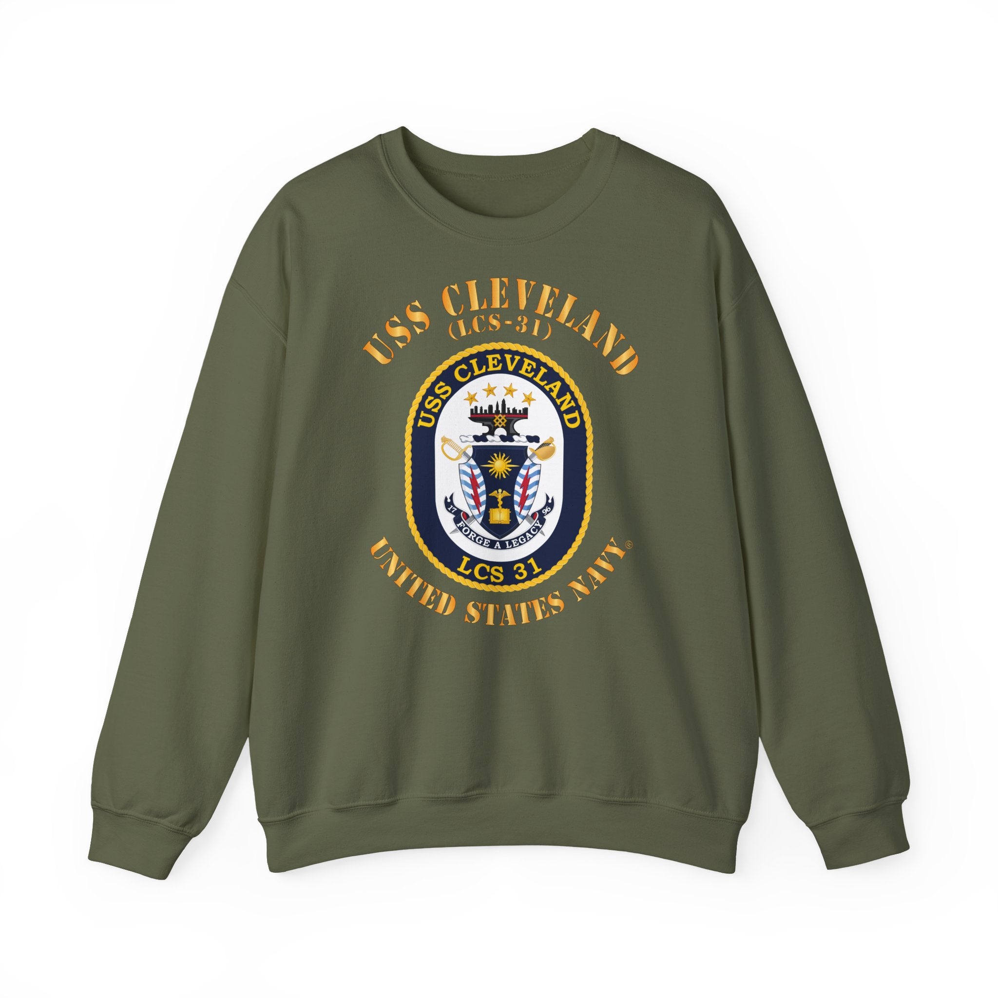 Unisex Heavy Blend™ Crewneck Sweatshirt - Navy - USS Cleveland (LCS-31)