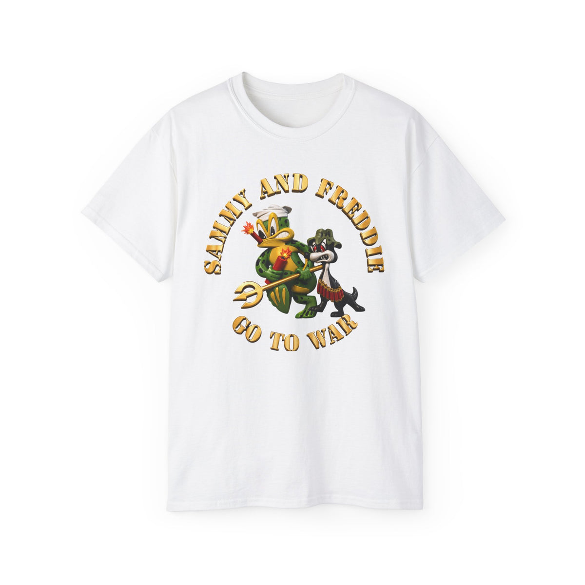 Unisex Ultra Cotton T-Shirt - Navy - SOF - Sammy - Freddie - Go to War - 3D - Enhanced