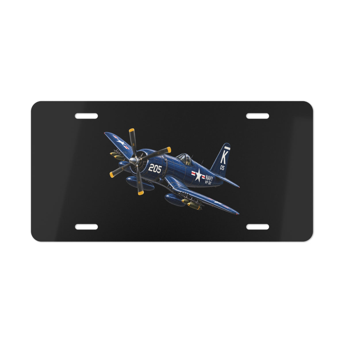 Vanity License Plate - NAVY - F4U-4 Corsair 205 (VF-32) - 3D - Enhanced