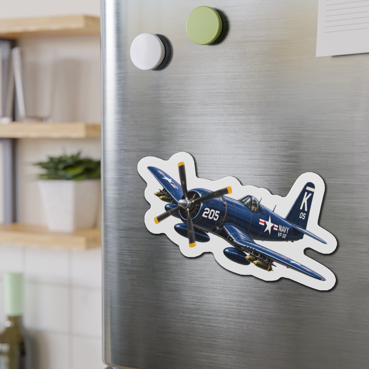 Die-Cut Magnet - NAVY - F4U-4 Corsair 205 (VF-32) - 3D - Enhanced