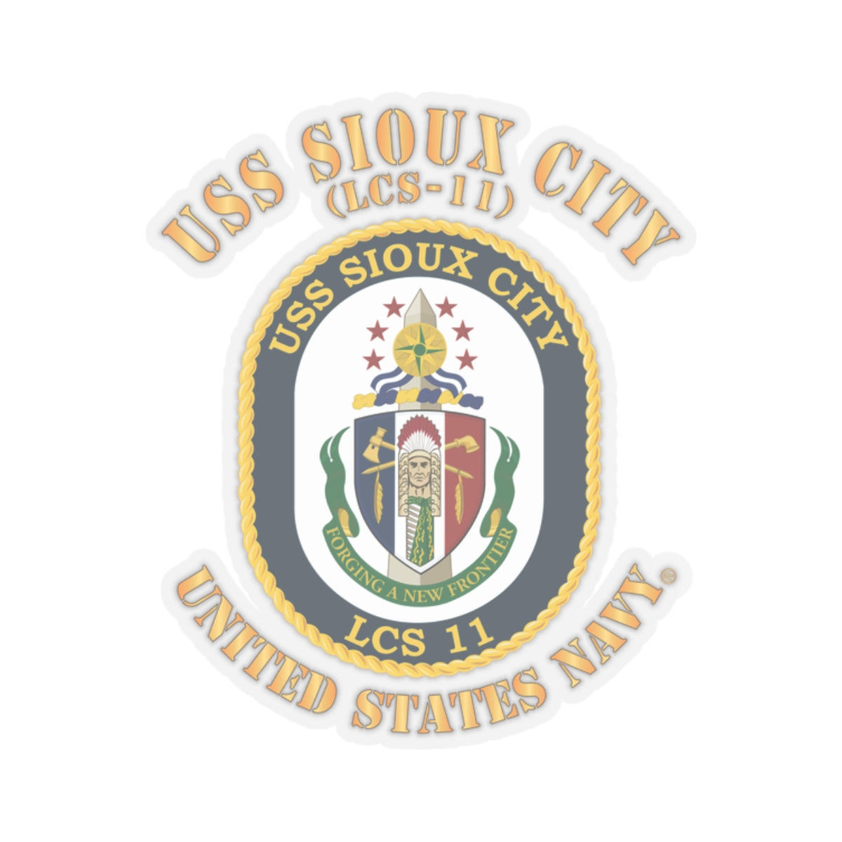 Kiss-Cut Stickers - Navy - USS Sioux City (LCS-11)