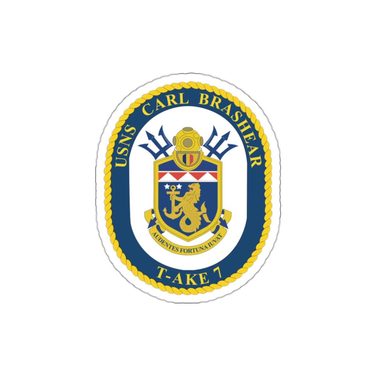 Die-Cut Vinyl Sticker - Navy - USNS Carl Brashear (T-AKE 7) wo txt