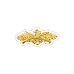Die-Cut Vinyl Sticker - Navy - Badge - Seabee combat warfare specialist wo txt - Officer - 3D - Enhanced