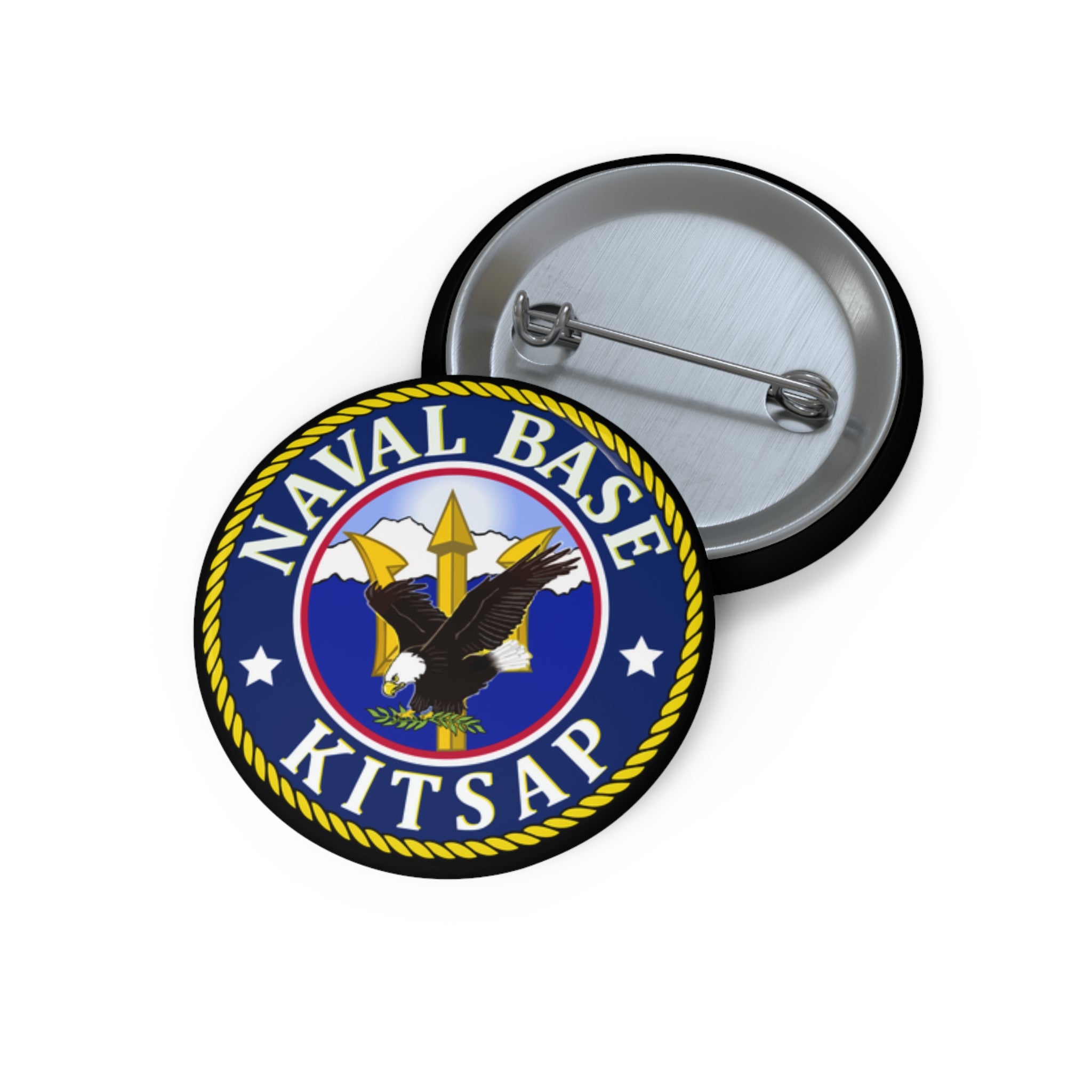 Custom Pin Button - Navy - Naval Base Kitsap wo txt