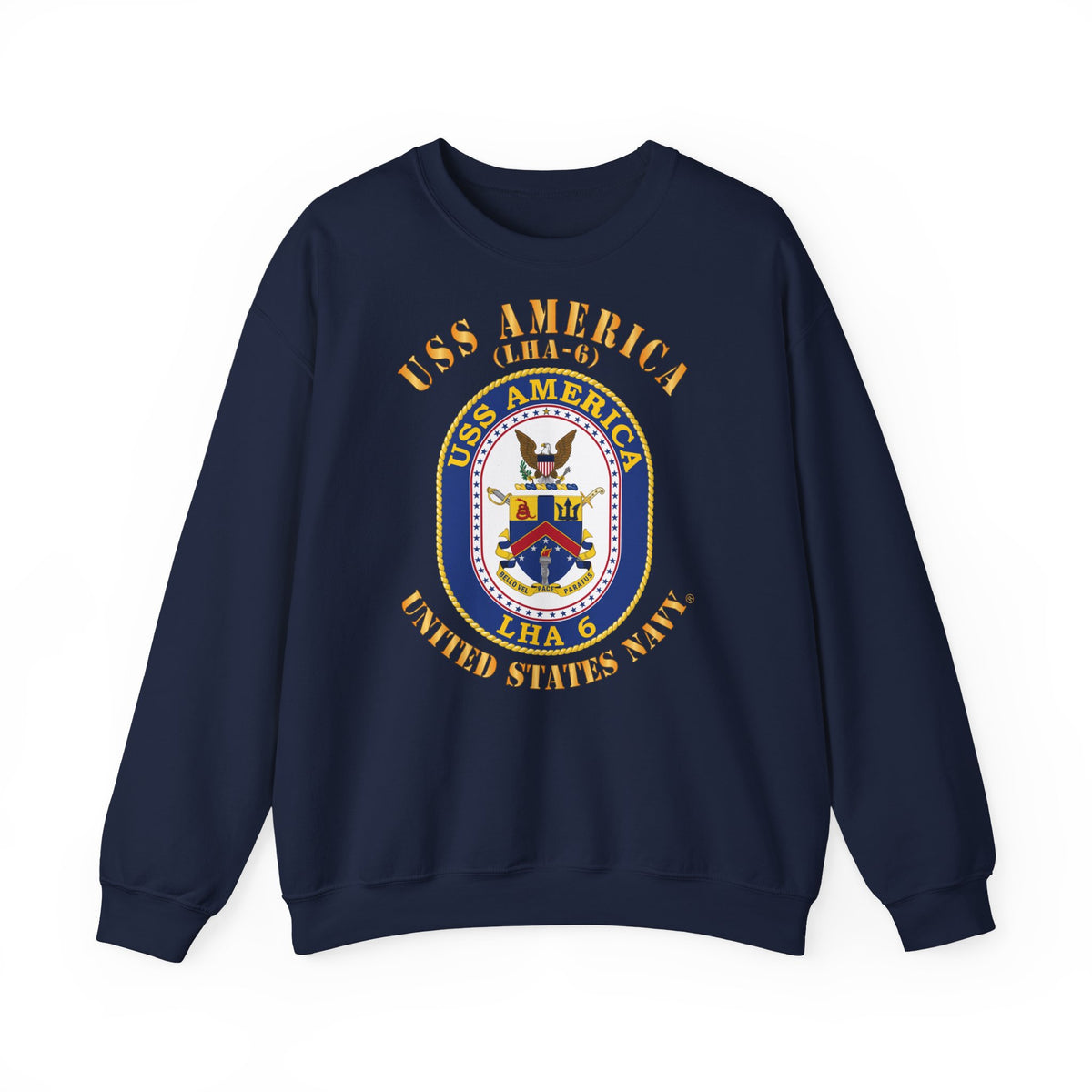 Unisex Heavy Blend™ Crewneck Sweatshirt - Navy - Navy - USS America (LHA-6)