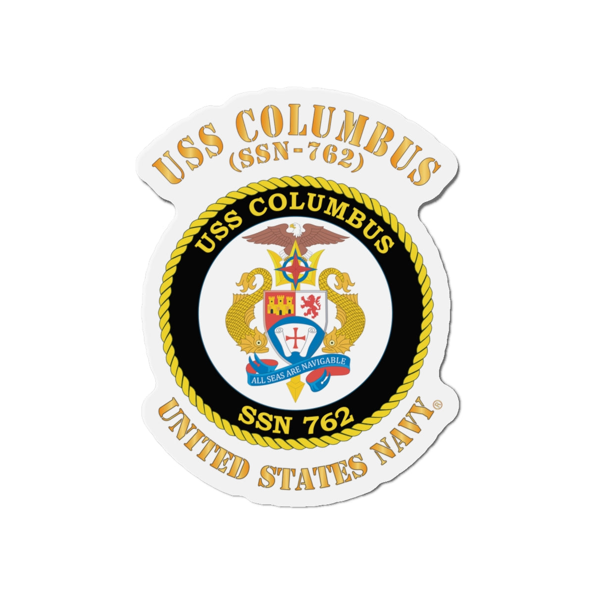 Die-Cut Magnet - Navy - USS Columbus (SSN-762)