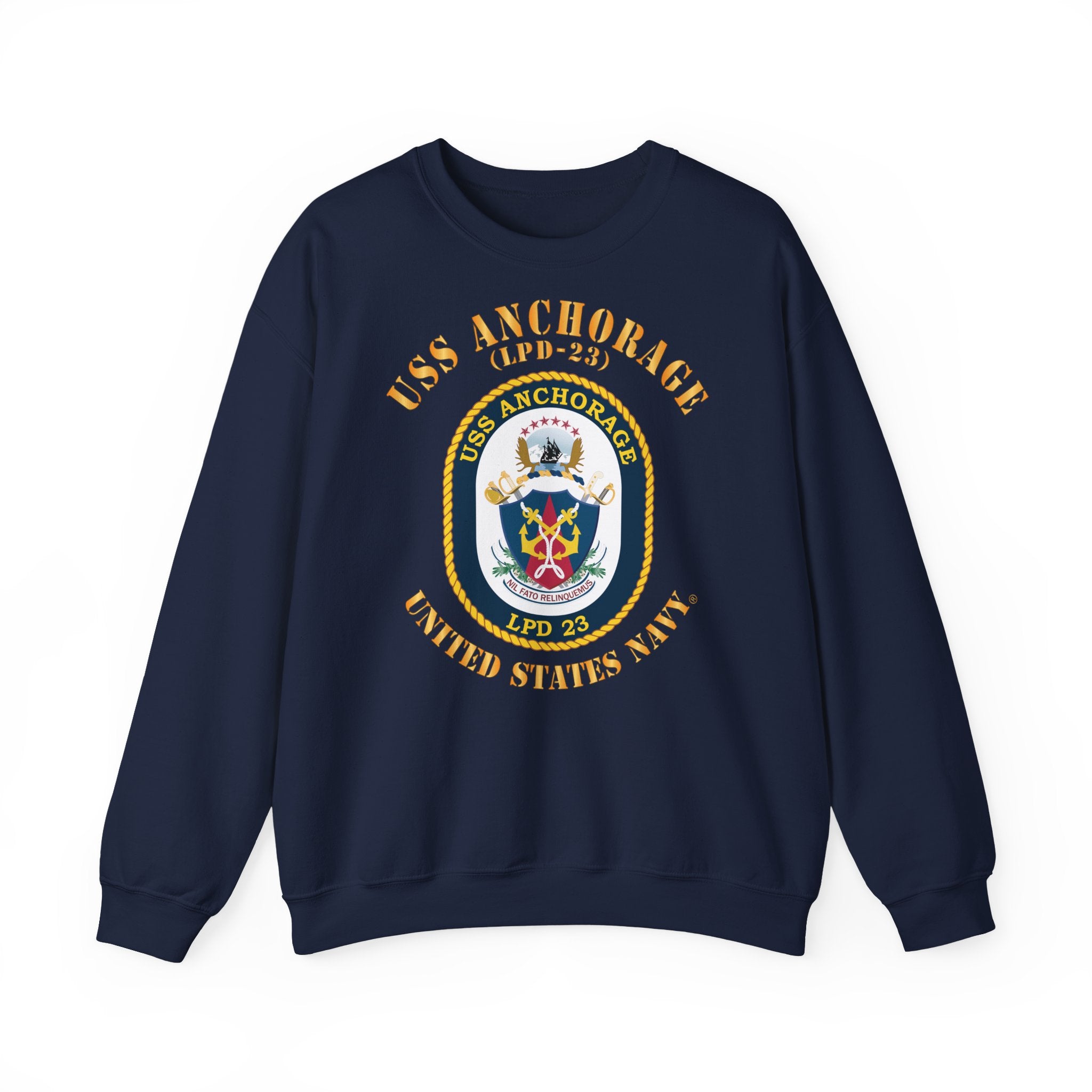 Unisex Heavy Blend™ Crewneck Sweatshirt - Navy - USS Anchorage (LPD-23)
