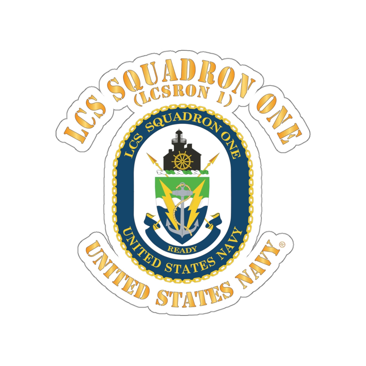 Die-Cut Vinyl Sticker - Navy - LCS Squadron One (LCSRON 1)