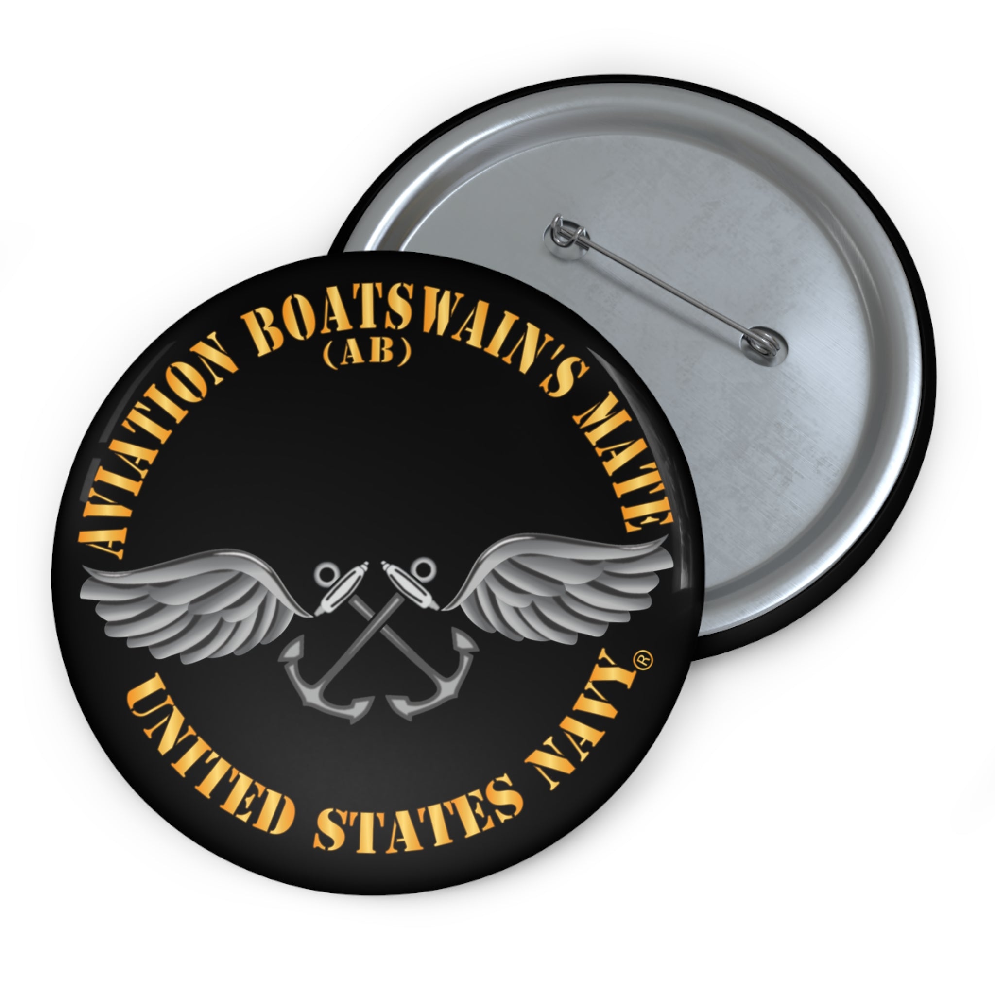Custom Pin Button - Navy - Rate - Aviation Boatswain's Mate (AB) X 300