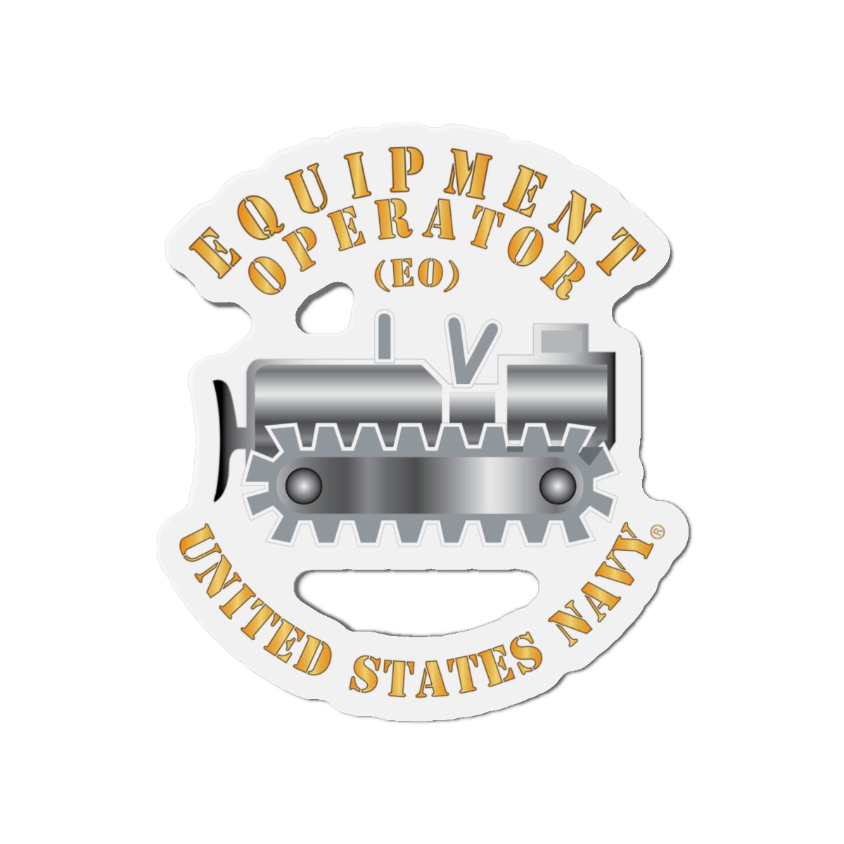 Die-Cut Magnet - Navy - Rate - Equipment Operator (EO)