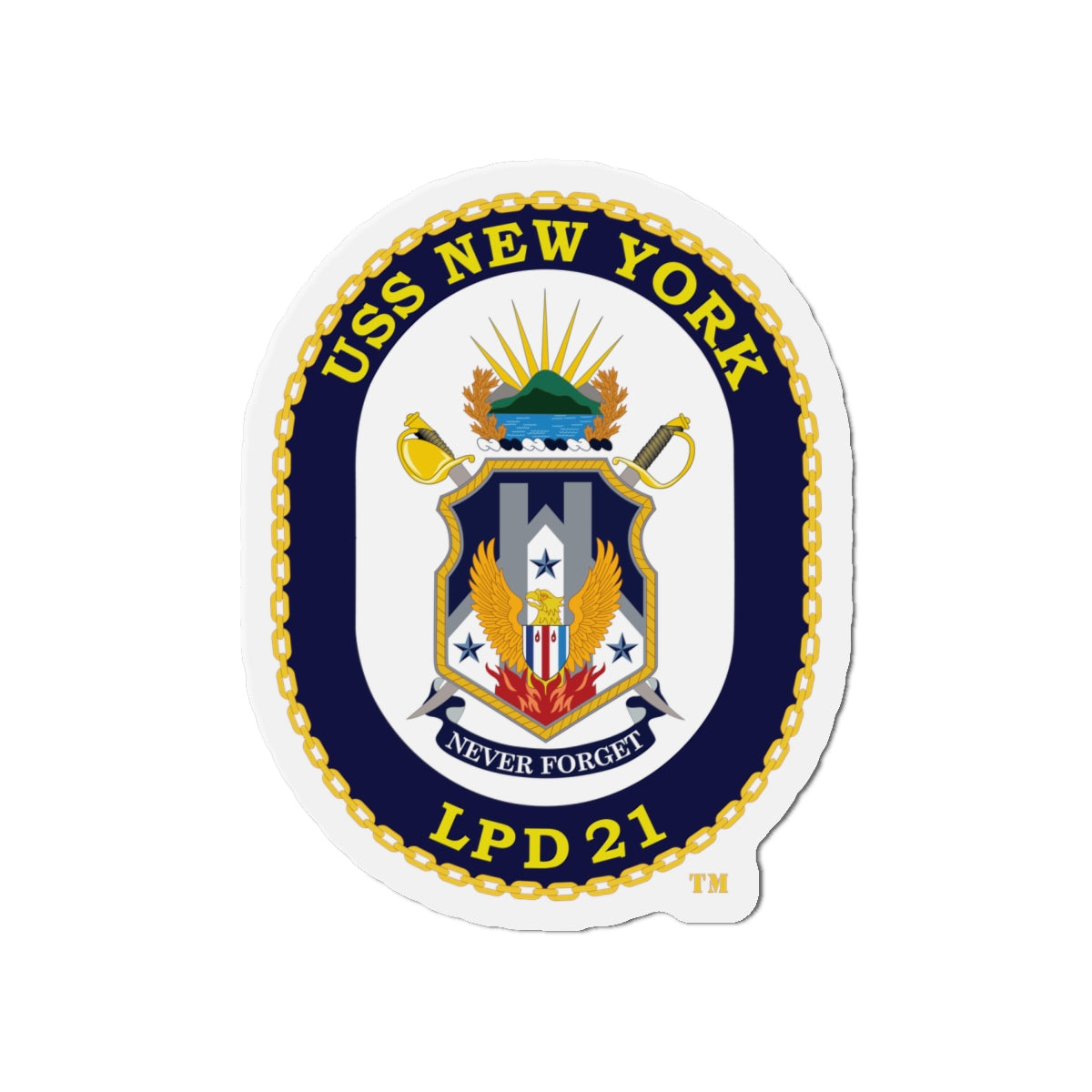 Die-Cut Magnet - Navy - USS New York (LPD-21) wo txt