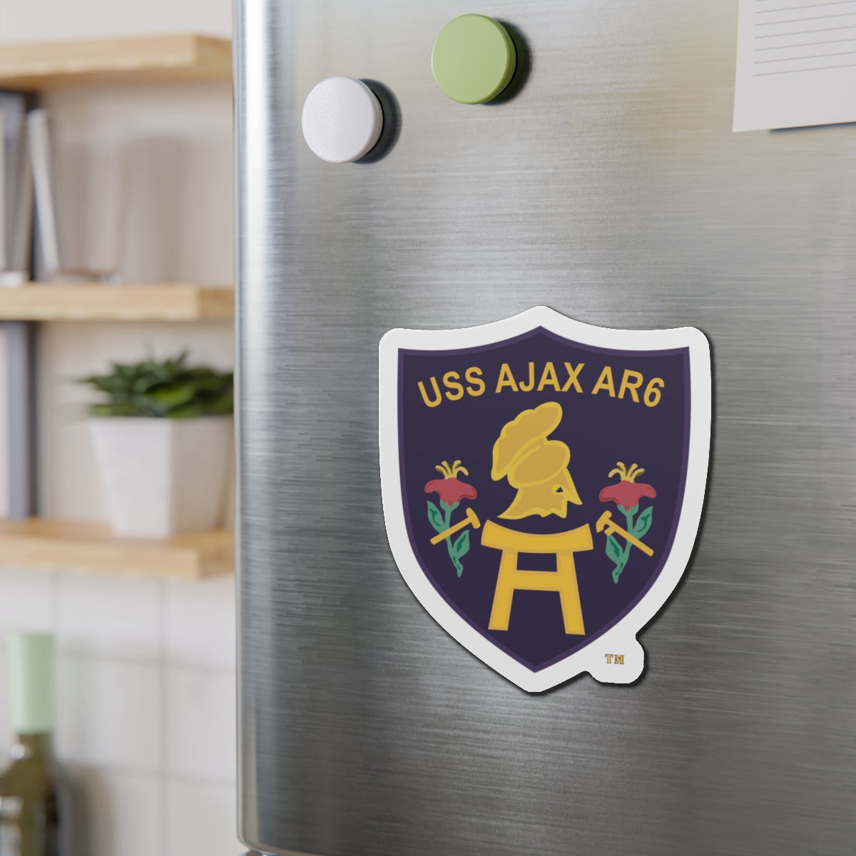 Die-Cut Magnet - Navy - USS Ajax (AR-6) wo txt