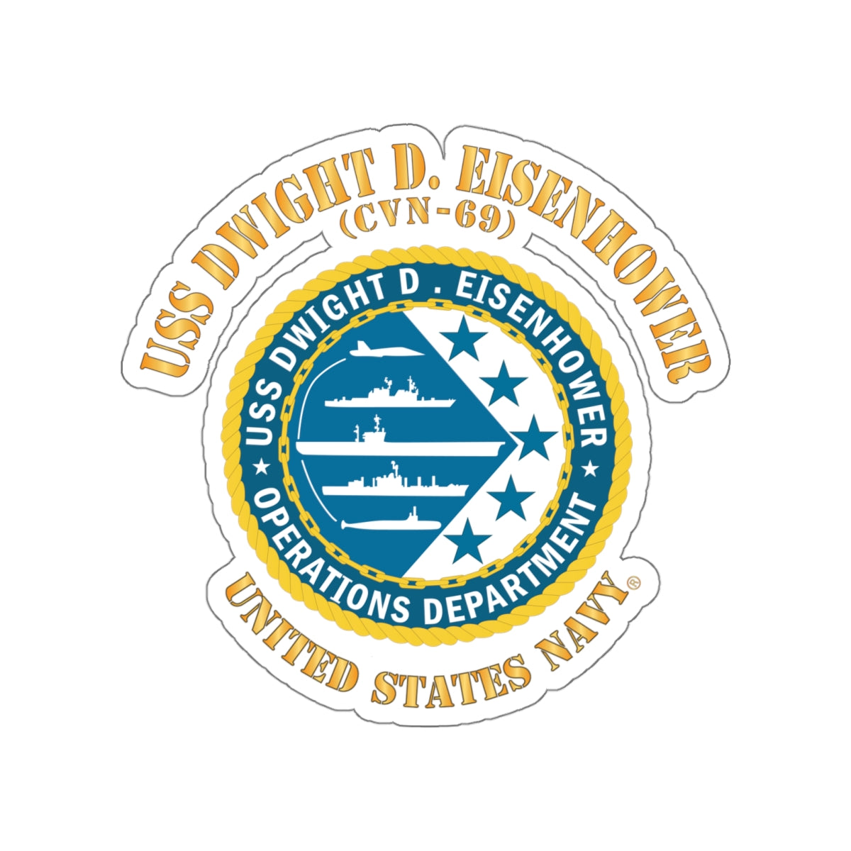 Die-Cut Vinyl Sticker - Navy - USS Dwight D. Eisenhower (CVN-69) - Operations Department